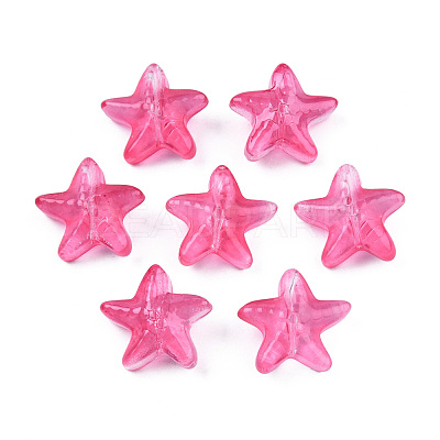 Transparent Spray Painted Glass Beads GLAA-N035-027-C04-1