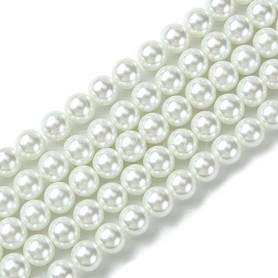 Eco-Friendly Dyed Glass Pearl Round Bead Strands X-HY-A002-8mm-RB001-1