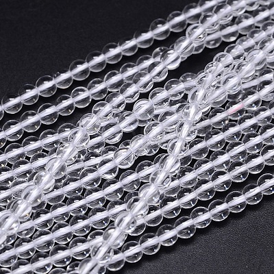 Round Natural Grade A Quartz Crystal Bead Strands X-G-H1648-6mm-01N-A-1