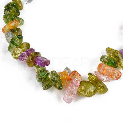 Unisex Synthetic Crackle Quartz Chips Beads Stretch Bracelets BJEW-S143-18-1-1
