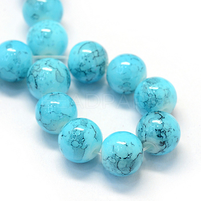 Baking Paint Glass Round Bead Strands X-DGLA-Q019-8mm-76-1