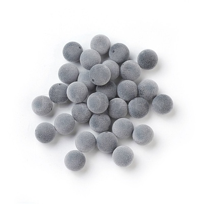 Flocky Acrylic Beads OACR-I001-8mm-L01-1