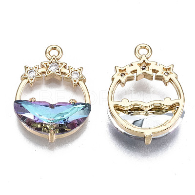 Faceted Transparent Glass Pendants GLAA-T020-18B-1