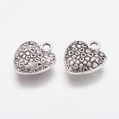 Tibetan Style Alloy Heart Charms TIBEP-Q043-180-RS-1