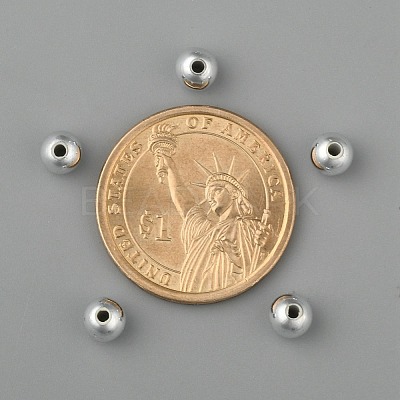 Plating Plastic Acrylic Round Beads PACR-L003-6mm-S-1
