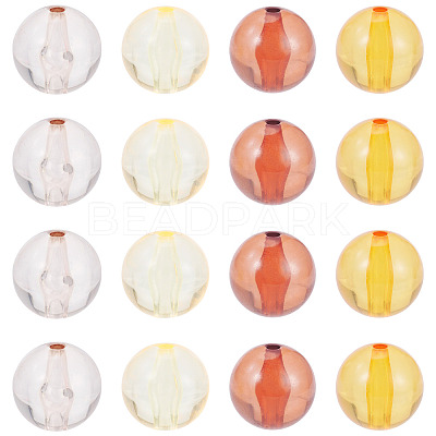 20Pcs 4 Colors Transparent Acrylic Beads MACR-TADJ0001-02B-1