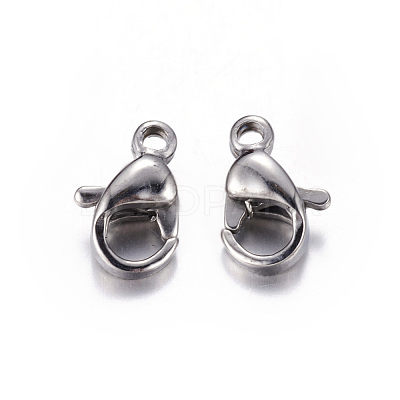 Tarnish Resistant 304 Stainless Steel Lobster Claw Clasps X-STAS-R050-9x5mm-1
