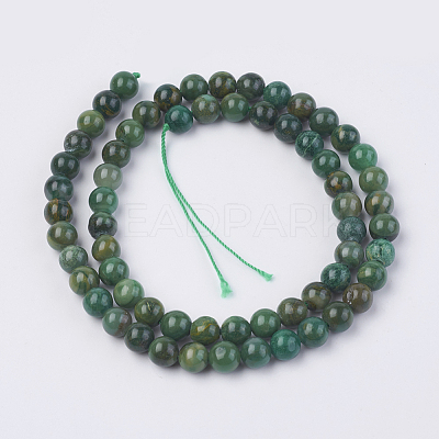 Natural African Jade Beads Strands G-F560-6mm-B01-1