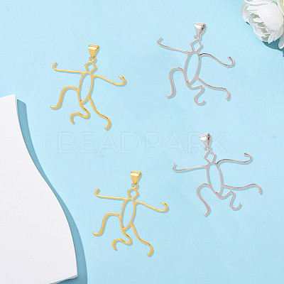 4Pcs 2 Colors Brass Pendants Cabochon Settings FIND-SC0017-24B-1