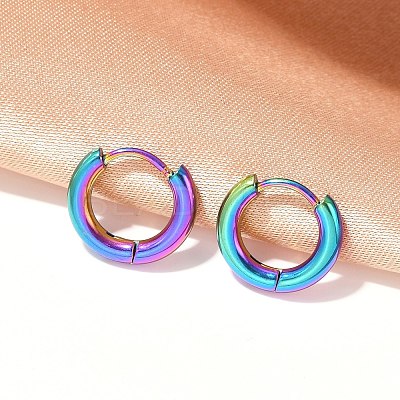 202 Stainless Steel Huggie Hoop Earrings EJEW-F111A-12mm-RC-1