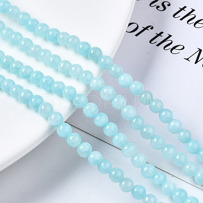 Natural Dyed Yellow Jade Gemstone Bead Strands X-G-R271-4mm-Y04-1