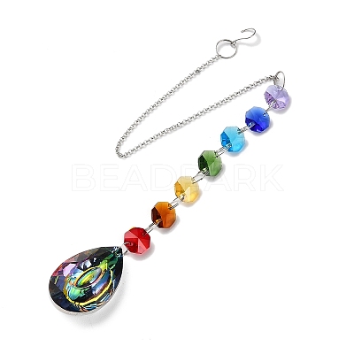 Quartz Crystal Pendant Decorations HJEW-M007-05B-P-1