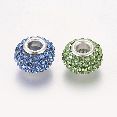 Grade A Rhinestone European Beads X-CPDL-H001-M-1