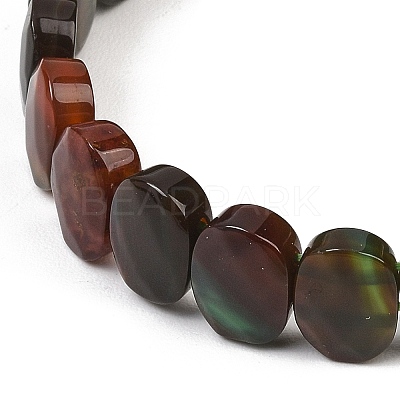 Dyed & Heated Natural Agate Oval Beaded Stretch Bracelet G-E010-01-24-1
