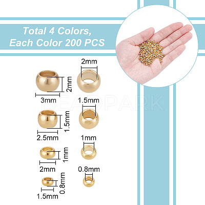 800Pcs 4 Style 304 Stainless Steel Spacer Beads STAS-UN0025-52-1