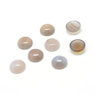 Natural Grey Agate Gemstone Cabochons G-T020-6mm-12-1