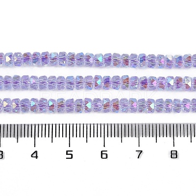 Electroplate Glass Beads Strands GLAA-Q105-03A-1