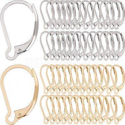 100Pcs 2 Colors 304 Stainless Steel Leverback Earring Findings STAS-SC0006-67-1