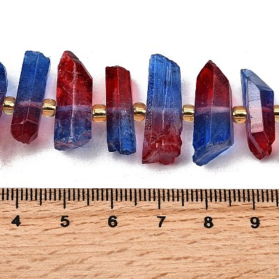 Electroplated Natural Quartz Crystal Beads Strands G-F800-D08-1