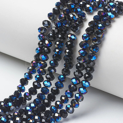 Electroplate Glass Beads Strands EGLA-A034-T6mm-I03-1