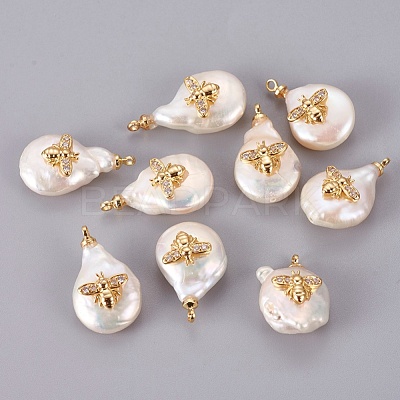 Natural Cultured Freshwater Pearl Pendants X-PEAR-F008-37G-1