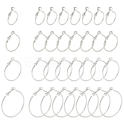 32Pcs 4 Styles Iron Huggie Hoop Earring Findings IFIN-FS0001-49B-1