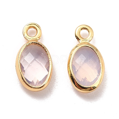 Eco-Friendly Brass with Glass Pendants KK-K268-01T-1