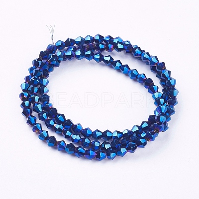 Electroplate Glass Beads Strands X-EGLA-S057-2-1