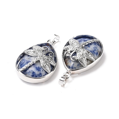 Natural Blue Spot Jasper Pendants G-G900-01P-10-1