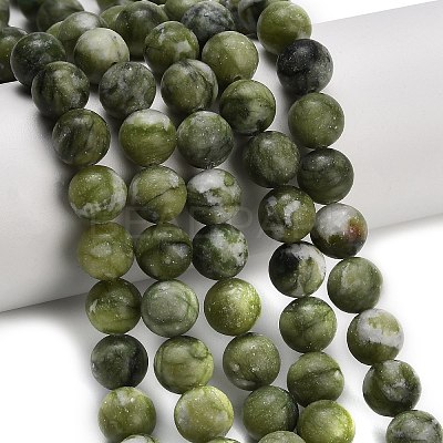 Natural Chinese Jade Southern Jade Beads Strands G-P626-10mm-01B-1