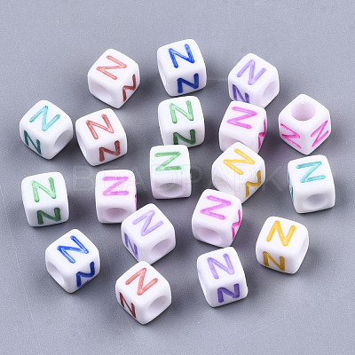 Opaque White Acrylic Beads SACR-R252-02N-1