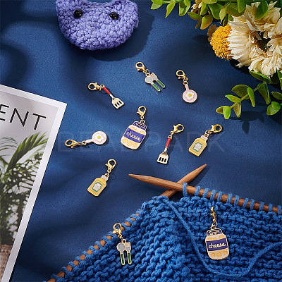 Tableware Theme Pendant Stitch Markers HJEW-AB00373-1