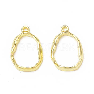 Rack Plating Alloy Oval Open Back Bezel Pendants FIND-G052-41LG-1
