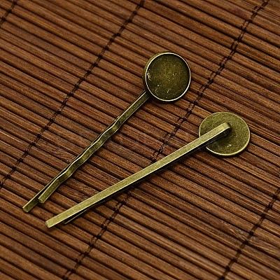 12mm Transparent Clear Domed Glass Cabochon Cover for Iron Hair Bobby Pin DIY Making DIY-X0071-NF-1