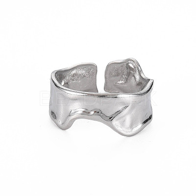 Non-Tarnish 304 Stainless Steel Irregular Cuff Ring X-RJEW-N038-039P-1