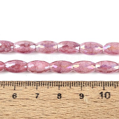 Anti-Tarnish Electroplate Glass Beads Strands EGLA-Q130-02A-14-1