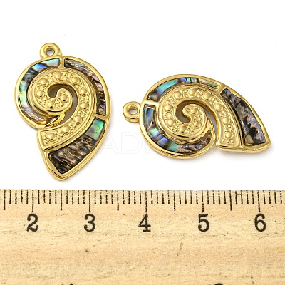 Natural Paua Shell Pendants X-STAS-P341-01G-01-1
