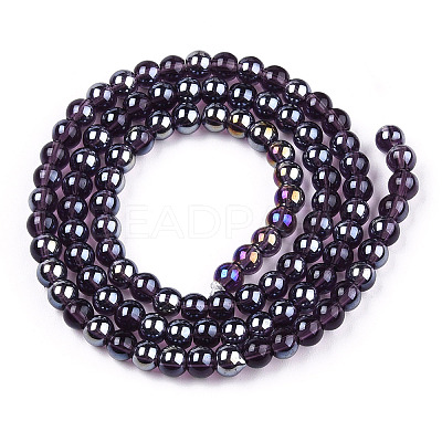 Electroplate Transparent Glass Beads Strands LS-GLAA-T032-T4mm-AB03-1