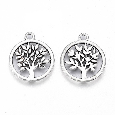 Tibetan Style Alloy Pendants TIBE-S323-022AS-RS-1