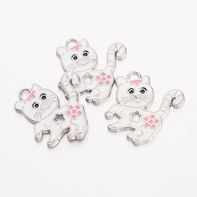 Alloy Enamel Kitten Pendants LS-EA556Y-1-1