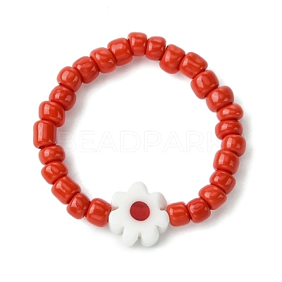 Glass Seed Beads Stretch Rings RJEW-MZ00023-1