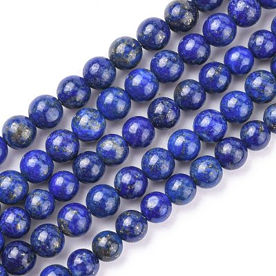 Natural Lapis Lazuli Beads Strands X-G-G099-6mm-7-1