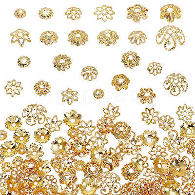 120Pcs 12 Styles Alloy Beads Caps FIND-PH0022-80G-1