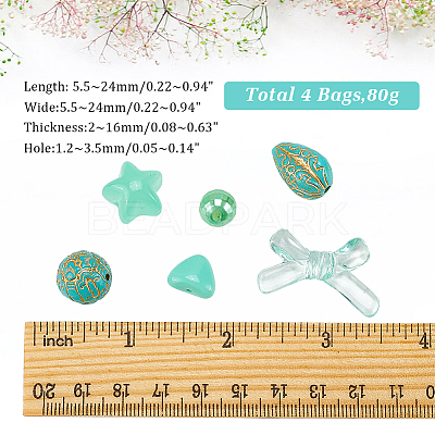 4 Bags Acrylic Beads MACR-WR0001-03A-1