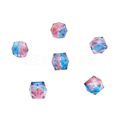 Two Tone Transparent Spray Painted Acrylic Bead X-ACRP-T005-26C-1