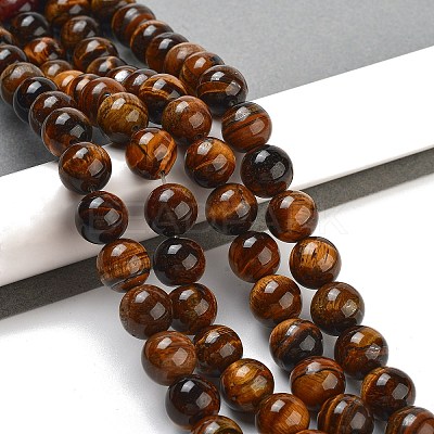 Natural Tiger Eye Round Bead Strands G-R200-12mm-1