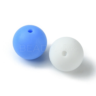30Pcs 3 Colors Silicone Beads Round Rubber Bead 15MM Loose Spacer Beads for DIY Supplies Jewelry Keychain Making SIL-FS0001-01D-1
