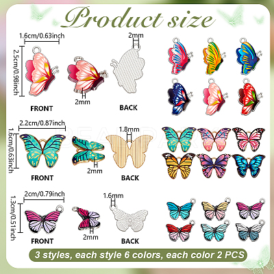Printed Alloy Enamel Big Pendants PALLOY-PH0013-41-1