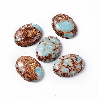 Assembled Bronzite and Imperial Jasper Cabochons G-O124-03-1