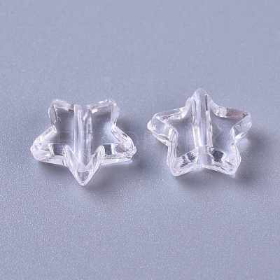 Transparent Acrylic Beads X-SACR-WH0002-07K-1